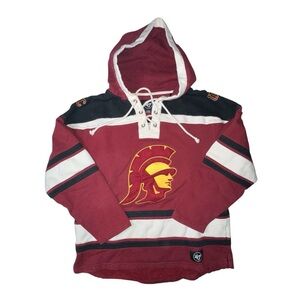 USC Trojans Logo Stitched Lacer Hoodie Men’s Large